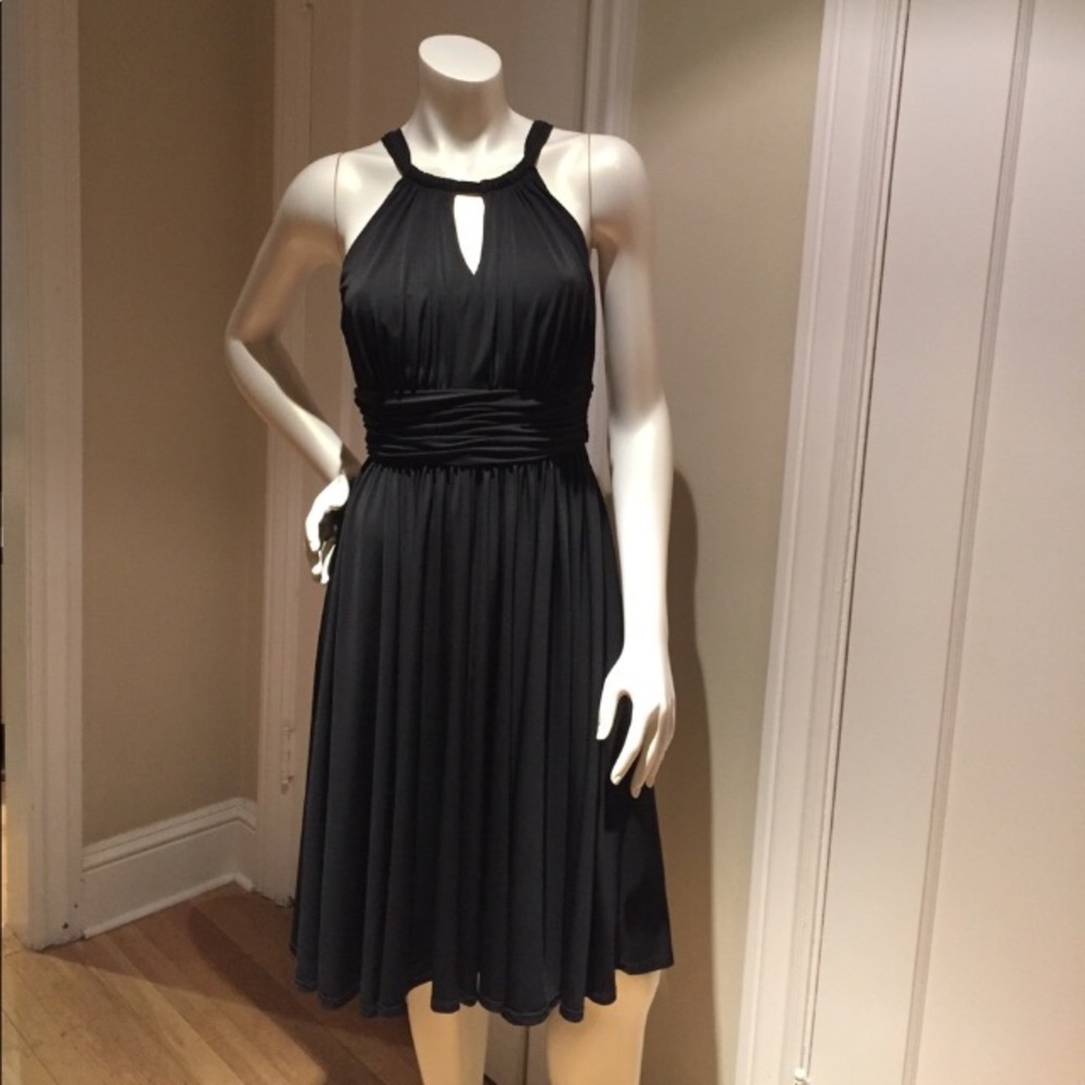 WHBM black cocktail dress.